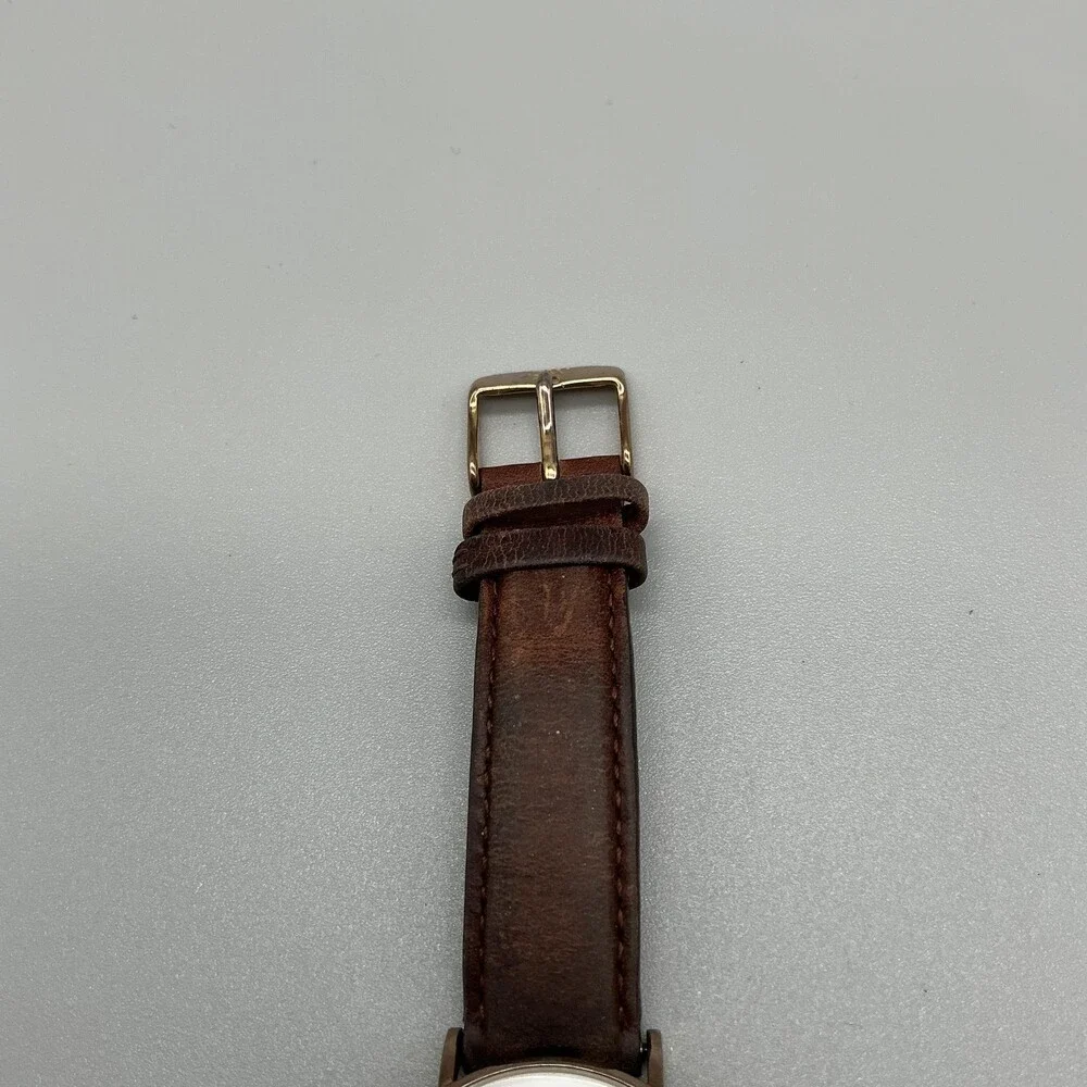Daniel Wellington Womens Watch 34mm Gold Tone Brown Leather Band New Battery